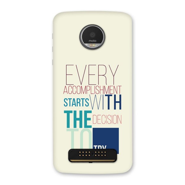 Decision To Try Back Case for Moto Z Play