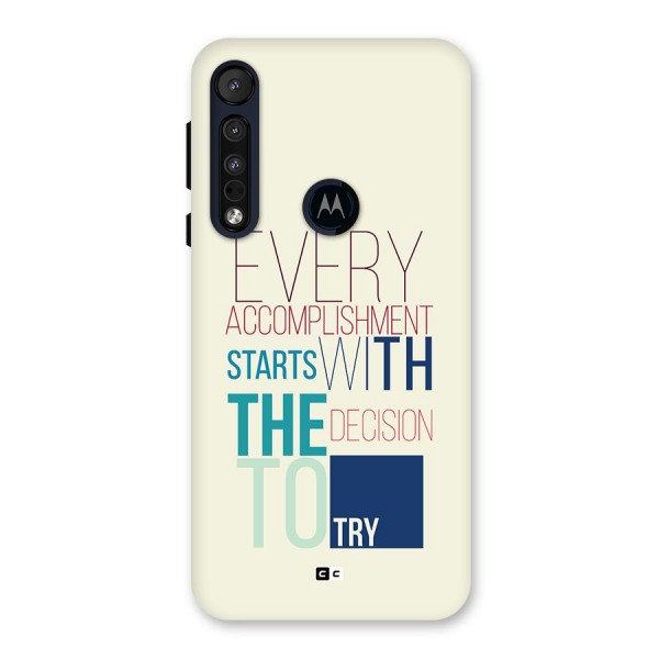 Decision To Try Back Case for Motorola One Macro