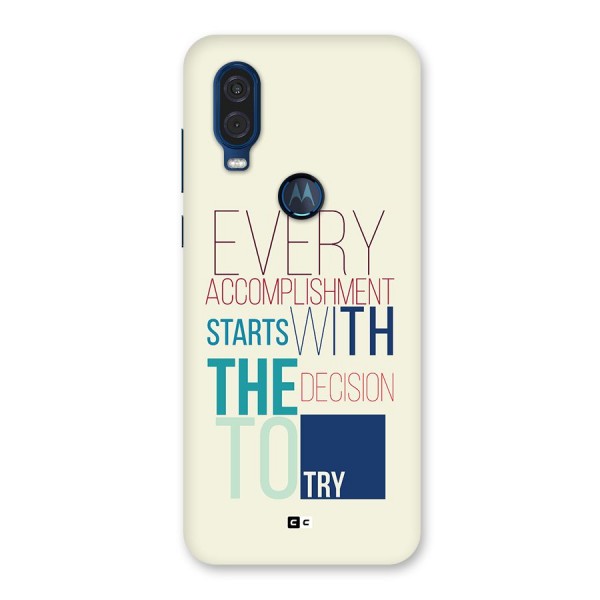 Decision To Try Back Case for Motorola One Vision