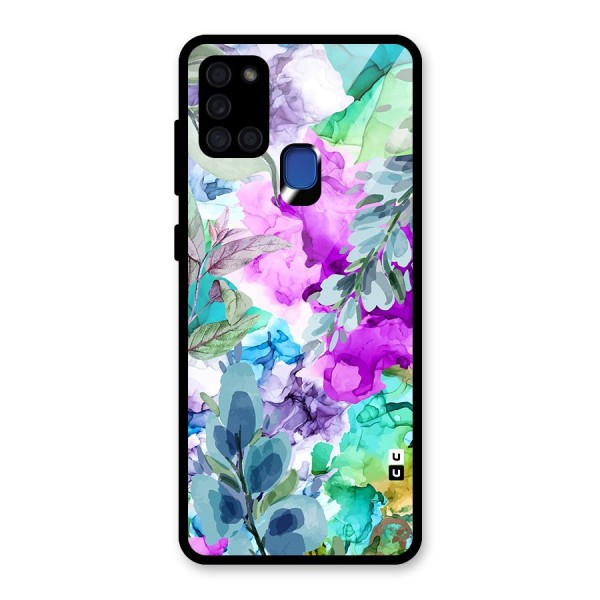 Decorative Florals Printed Back Case for Galaxy A21s
