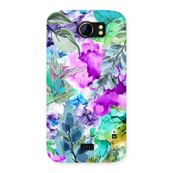 Decorative Florals Printed Back Case for Micromax Canvas 2 A110