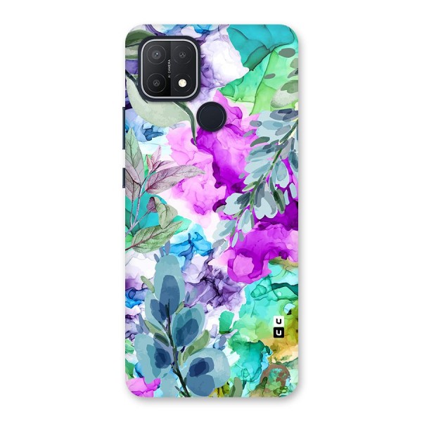 Decorative Florals Printed Back Case for Oppo A15