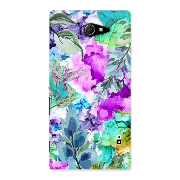Decorative Florals Printed Back Case for Sony Xperia M2