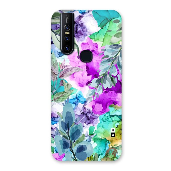 Decorative Florals Printed Back Case for Vivo V15