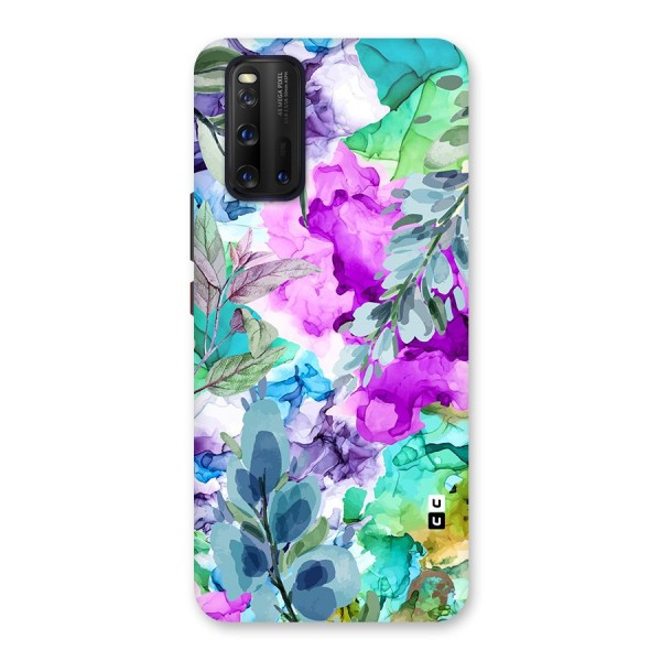 Decorative Florals Printed Back Case for Vivo iQOO 3