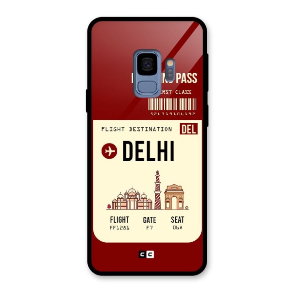 Delhi Boarding Pass Glass Back Case for Galaxy S9