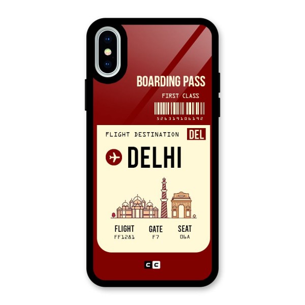 Delhi Boarding Pass Glass Back Case for iPhone XS