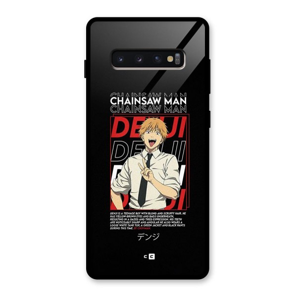 Denji Chainsaw Man Glass Back Case for Galaxy S10 Plus