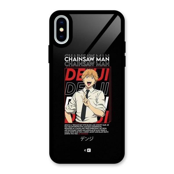 Denji Chainsaw Man Glass Back Case for iPhone X