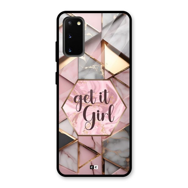 Diamond Girl Glass Back Case for Galaxy S20