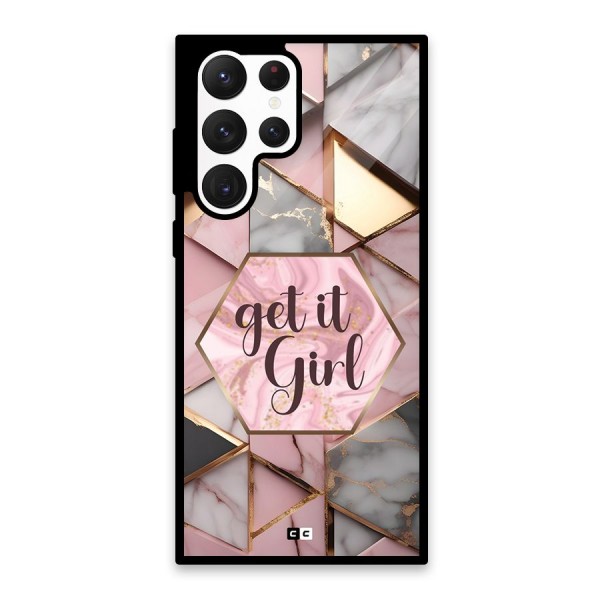 Diamond Girl Glass Back Case for Galaxy S22 Ultra 5G