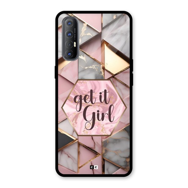 Diamond Girl Glass Back Case for Oppo Reno3 Pro