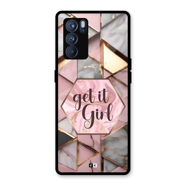 Diamond Girl Glass Back Case for Oppo Reno6 Pro 5G