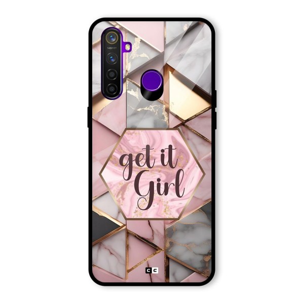 Diamond Girl Glass Back Case for Realme 5 Pro