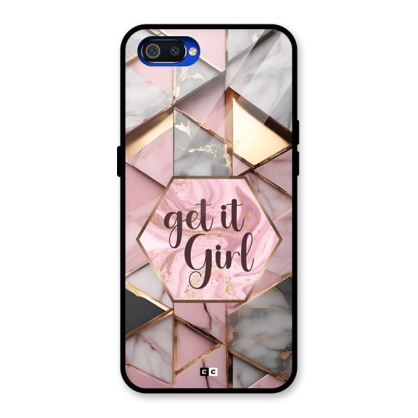 Diamond Girl Glass Back Case for Realme C2
