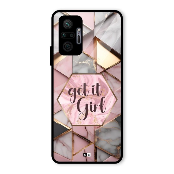 Diamond Girl Glass Back Case for Redmi Note 10 Pro Max
