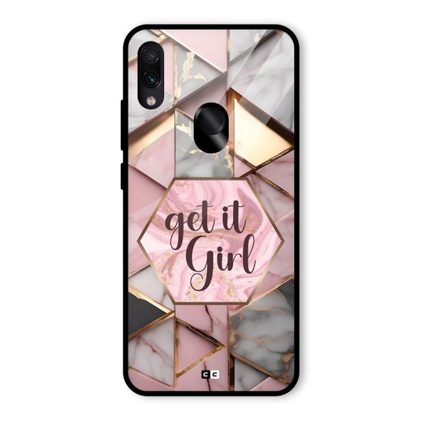 Diamond Girl Glass Back Case for Redmi Note 7S