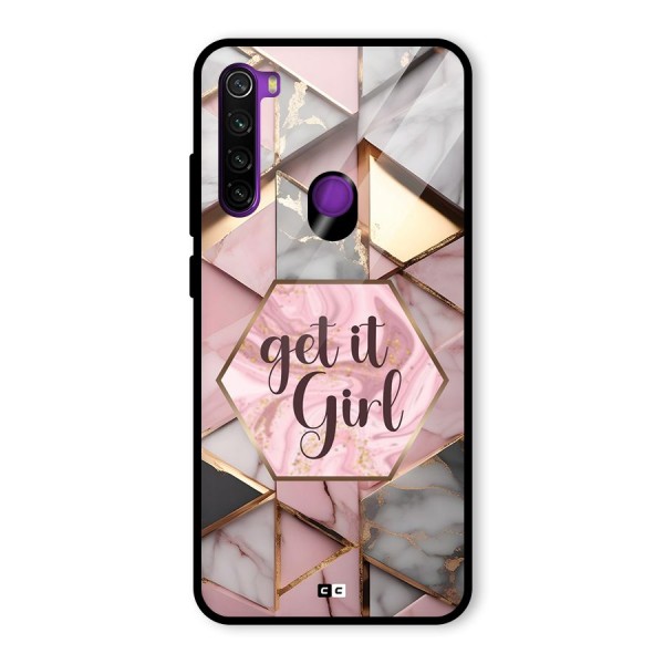 Diamond Girl Glass Back Case for Redmi Note 8