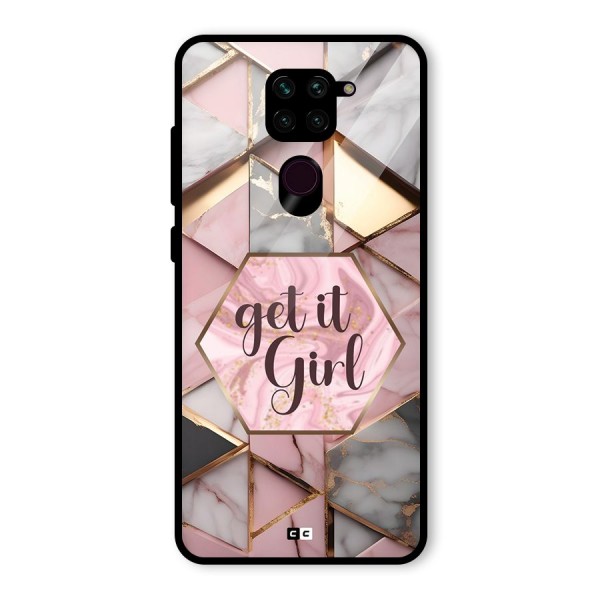 Diamond Girl Glass Back Case for Redmi Note 9