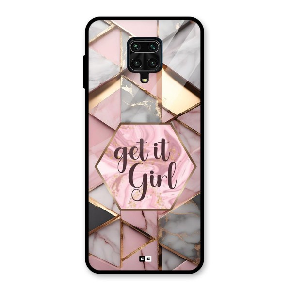 Diamond Girl Glass Back Case for Redmi Note 9 Pro Max