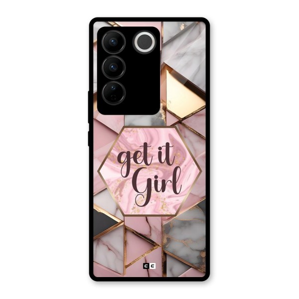 Diamond Girl Glass Back Case for Vivo V27