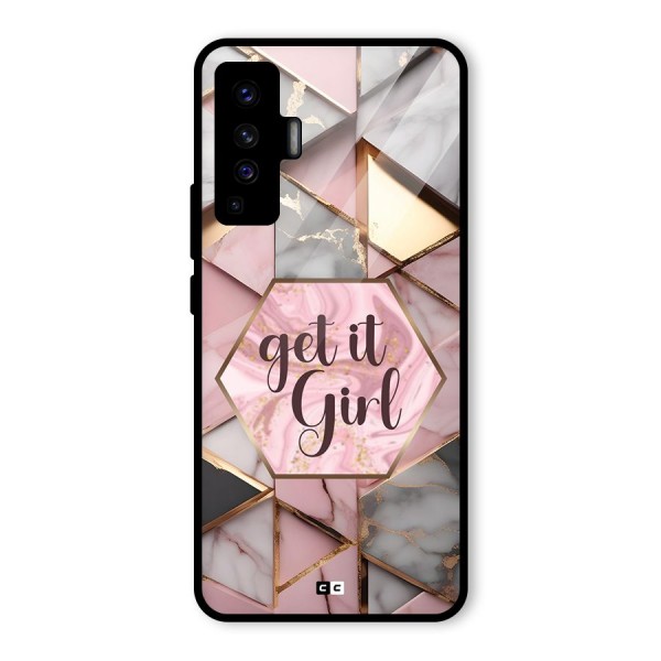 Diamond Girl Glass Back Case for Vivo X50