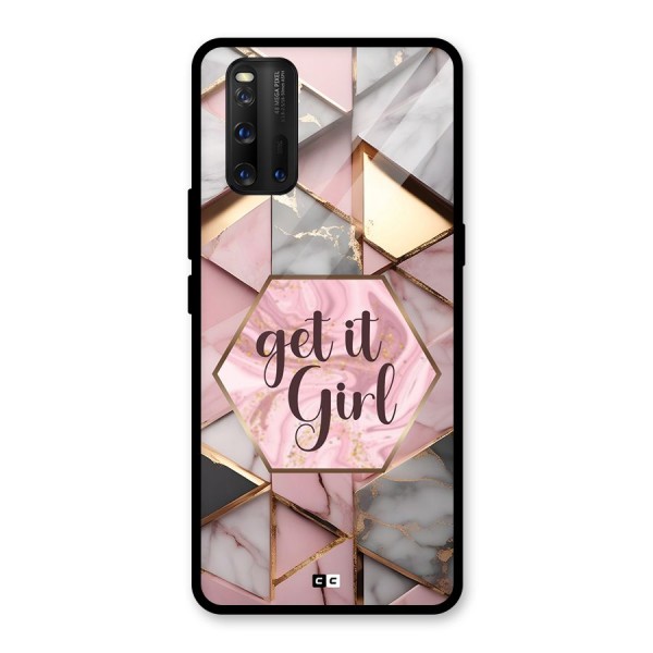 Diamond Girl Glass Back Case for Vivo iQOO 3