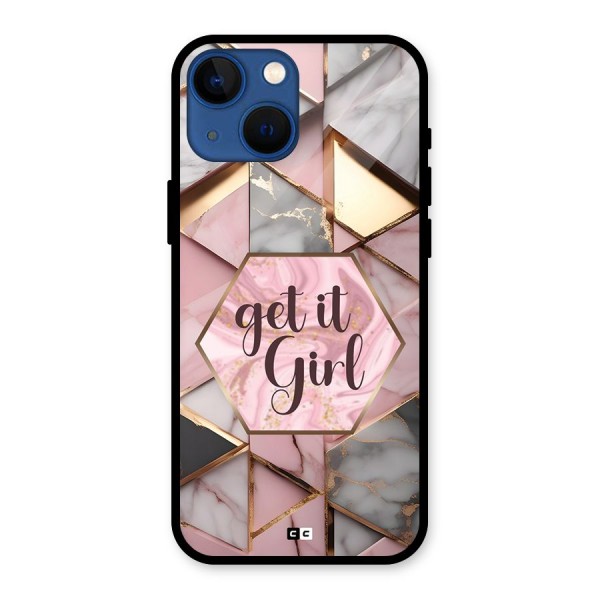 Diamond Girl Glass Back Case for iPhone 13 Mini