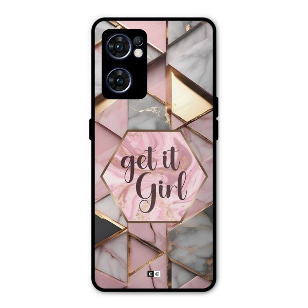 Diamond Girl Metal Back Case for Oppo Reno7 5G