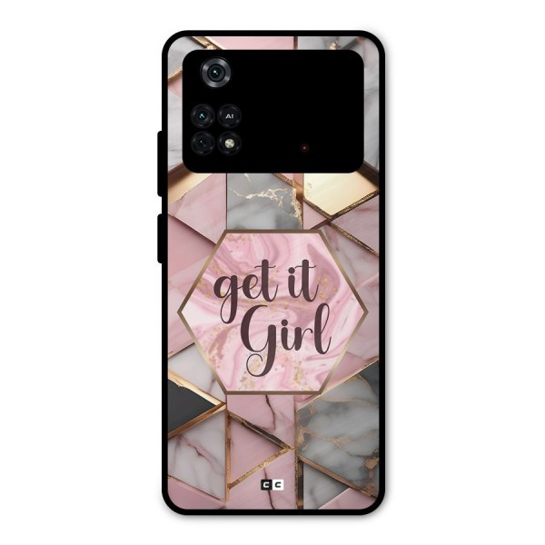 Diamond Girl Metal Back Case for Poco M4 Pro 4G