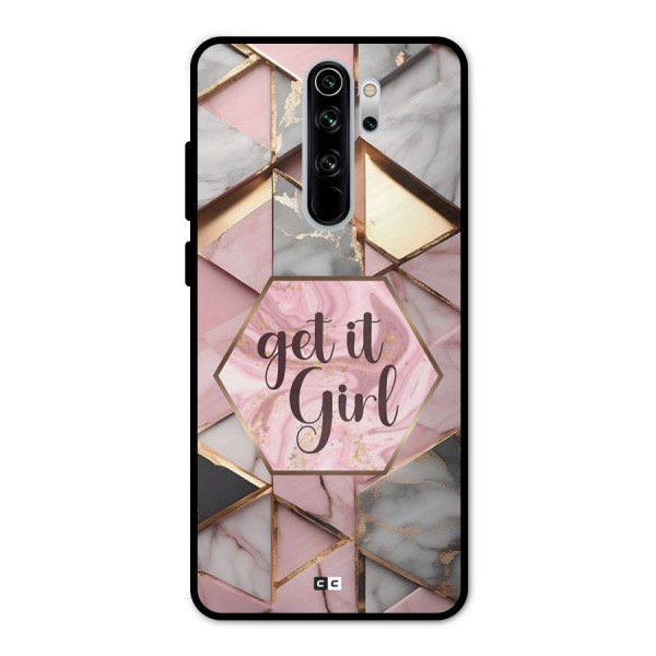 Diamond Girl Metal Back Case for Redmi Note 8 Pro