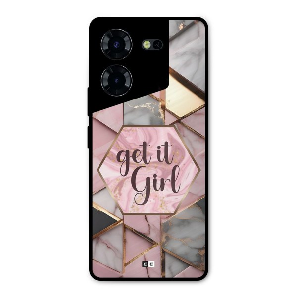 Diamond Girl Metal Back Case for Tecno Pova 5 Pro 5G