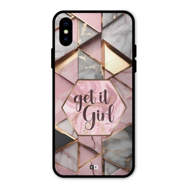 Diamond Girl Metal Back Case for iPhone XS