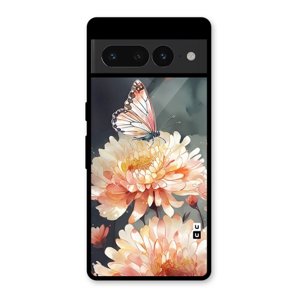 Digital Art Butterfly Flower Glass Back Case for Google Pixel 7 Pro