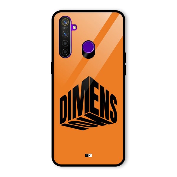 Dimension Typography Glass Back Case for Realme 5 Pro