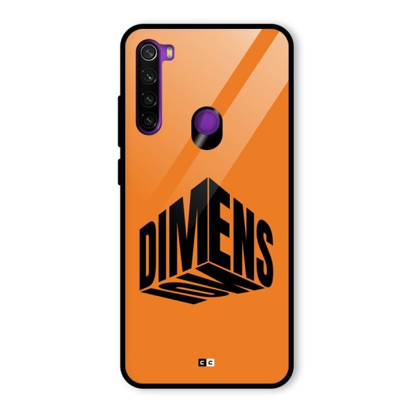 Dimension Typography Glass Back Case for Redmi Note 8