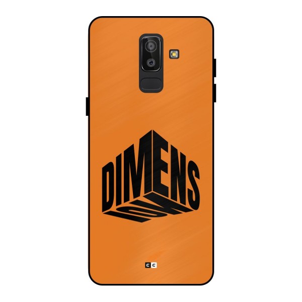 Dimension Typography Metal Back Case for Galaxy J8