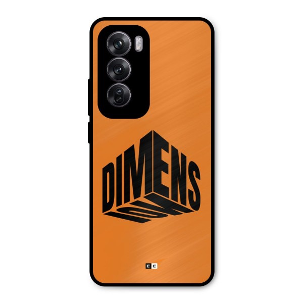 Dimension Typography Metal Back Case for Oppo Reno12 Pro