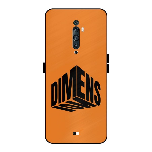 Dimension Typography Metal Back Case for Oppo Reno2 F
