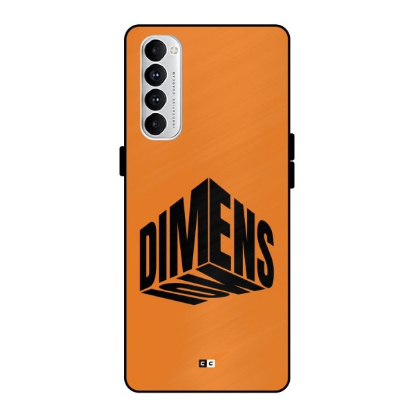 Dimension Typography Metal Back Case for Oppo Reno4 Pro