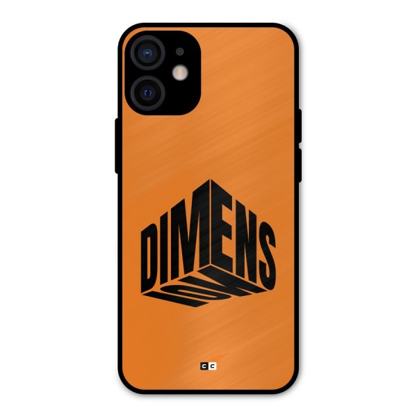Dimension Typography Metal Back Case for iPhone 12 Mini