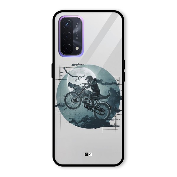 Dino Rider Glass Back Case for Oppo A74 5G