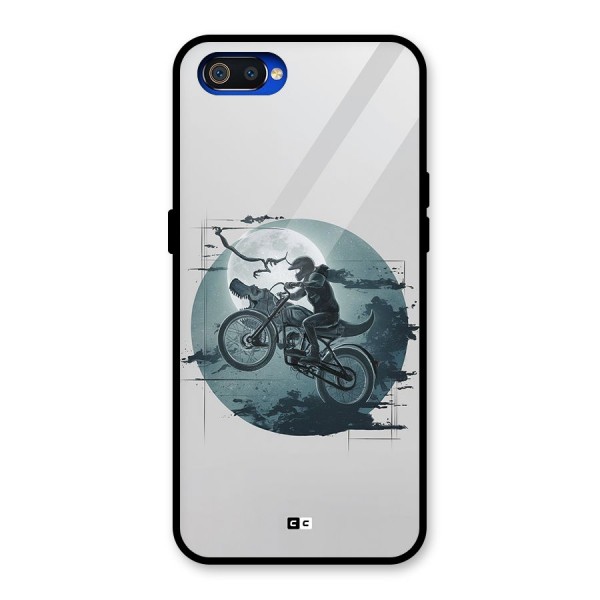 Dino Rider Glass Back Case for Realme C2