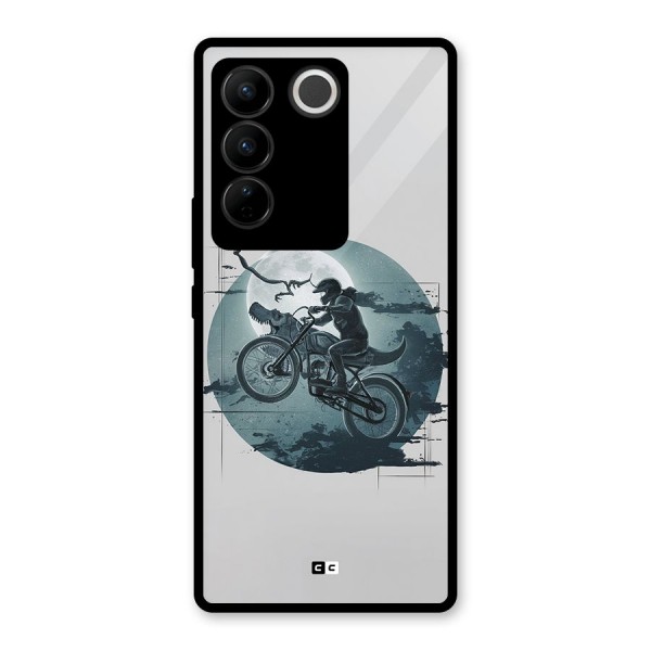 Dino Rider Glass Back Case for Vivo V27
