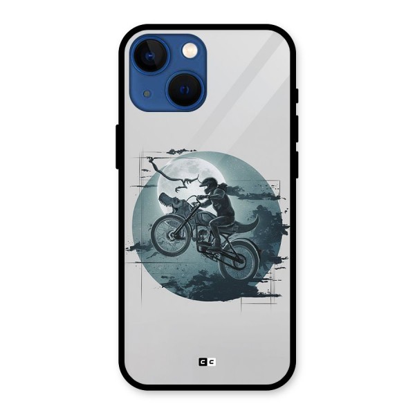 Dino Rider Glass Back Case for iPhone 13 Mini