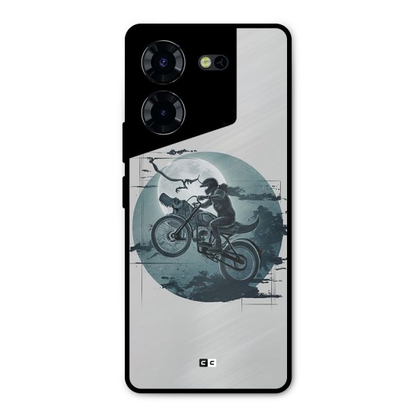 Dino Rider Metal Back Case for Tecno Pova 5 Pro 5G