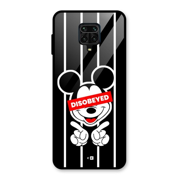 Disobeyed Micky Glass Back Case for Redmi Note 9 Pro Max