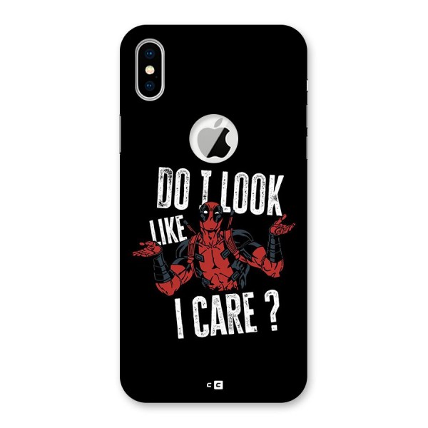 Do I Care Back Case for iPhone X Logo Cut