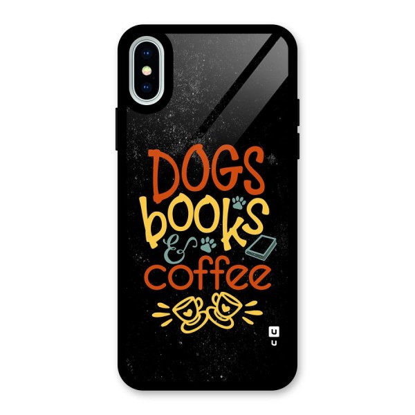 Dogs Books Coffee Glass Back Case for iPhone X
