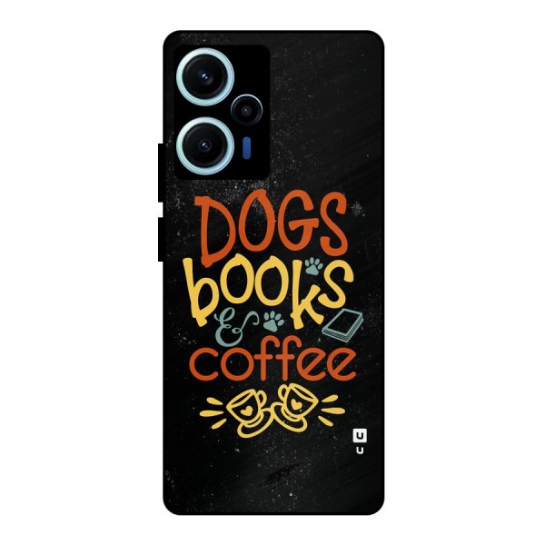 Dogs Books Coffee Metal Back Case for Poco F5